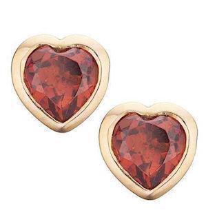 Christina Collect 925 sterling sølv Garnet hearts små forgyldte hjerter med røde garnet, model 671-G28